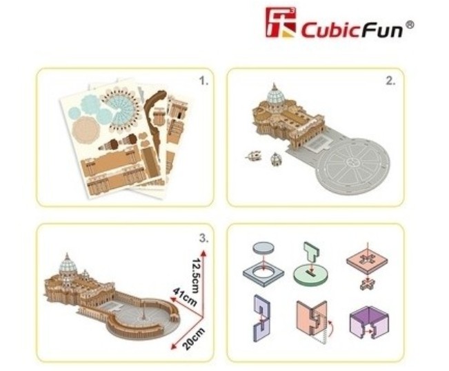 3D Puzzle - Petersdom, Rom, Vatikan - 68 Teile - CUBIC FUN Puzzle online  kaufen