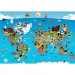 Puzzle  Perre-Anatolian-3338 XXL Teile - Cartoon World Map