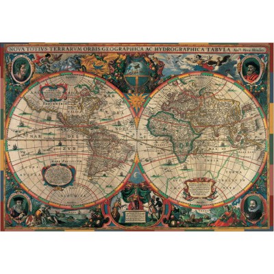 Puzzle Pomegranate-AA603 Henricus Hondius: Antique World Map 
