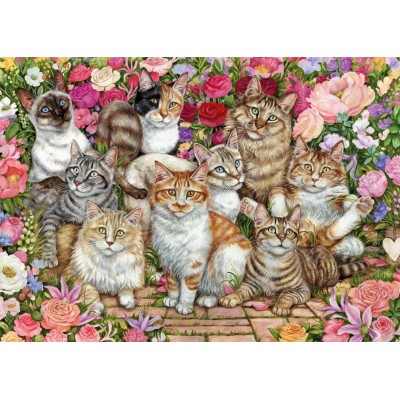 Puzzle Jumbo-11246 Floral Cats