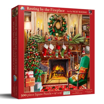 Puzzle Sunsout-19143 XXL Teile - Nickerchen am Kamin