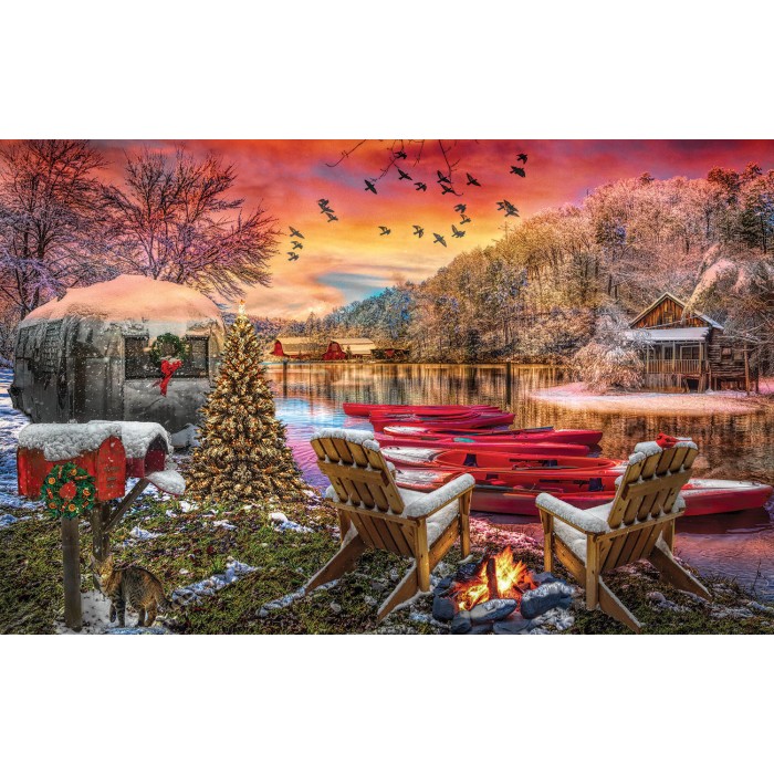 Puzzle  Sunsout-30141 Christmas Eve Camping