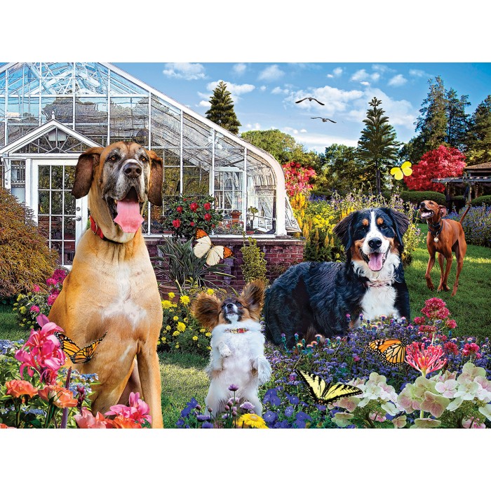 Puzzle  Sunsout-72040 Karen Burke - Conservatory Garden Canines