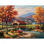 Puzzle   XXL Teile - Covered Bridge in Fall