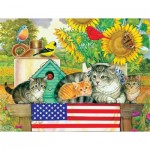 Puzzle   XXL Teile - Patriotic Kittens