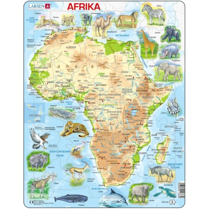 Rahmenpuzzle - Afrika und seine Tiere