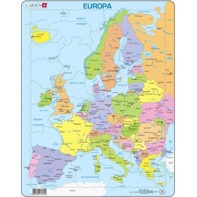 Larsen-A8-IT Rahmenpuzzle - Political Map of Europe (Italian)