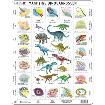 Larsen-HL9-NL Rahmenpuzzle - Dinosaurier (auf Niederländisch)