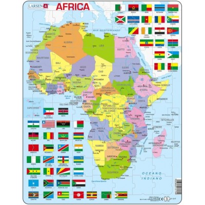 Larsen-K13-IT Rahmenpuzzle - Political Map of Africa (Italian)