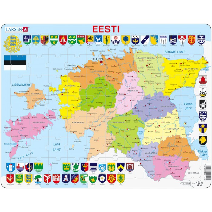 Larsen-K14-EE Rahmenpuzzle - Estland (auf Estnisch)