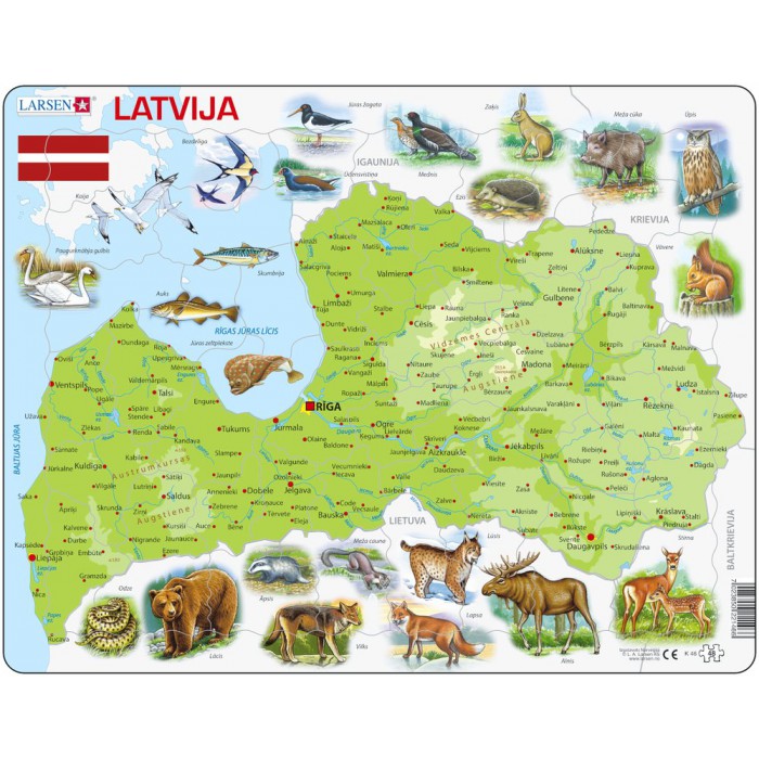 Rahmenpuzzle - Lettland (auf Lettisch)