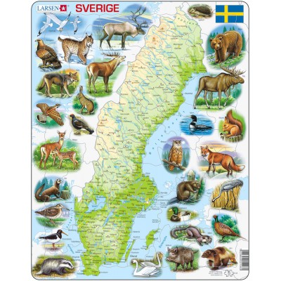 Larsen-K6-SE Rahmenpuzzle - Schweden (auf Schwedisch)