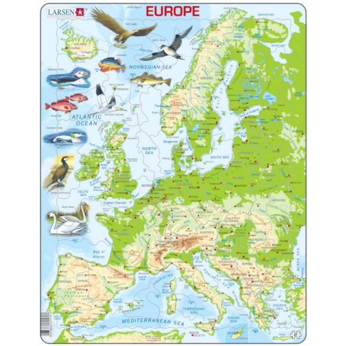 Larsen-K70-GB Rahmenpuzzle - Europa (auf Englisch)