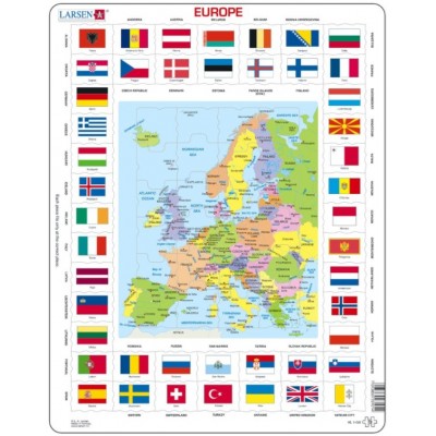 Larsen-KL1-GB Rahmenpuzzle - Europa (auf Englisch)