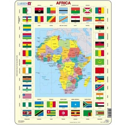 Larsen-KL3-GB Rahmenpuzzle - Afrika (auf Englisch)