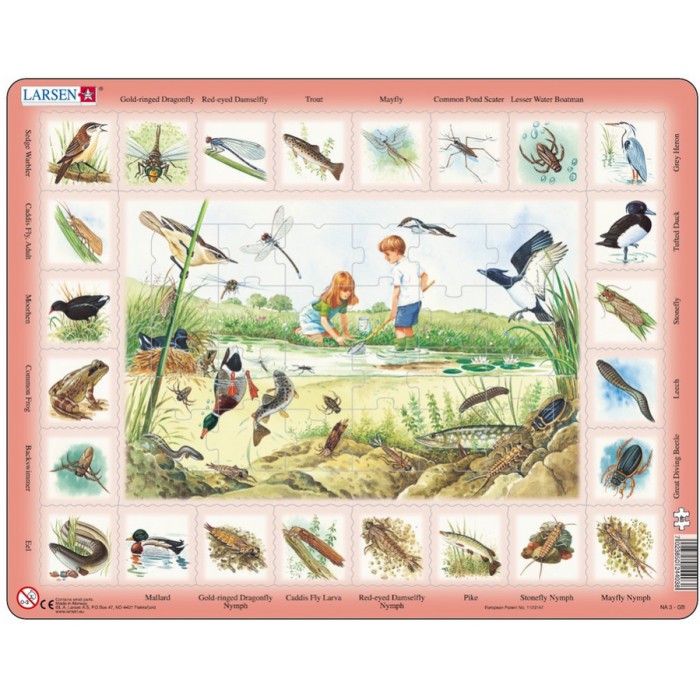 Larsen-NA3-GB Rahmenpuzzle - Der Teich (auf Englisch)