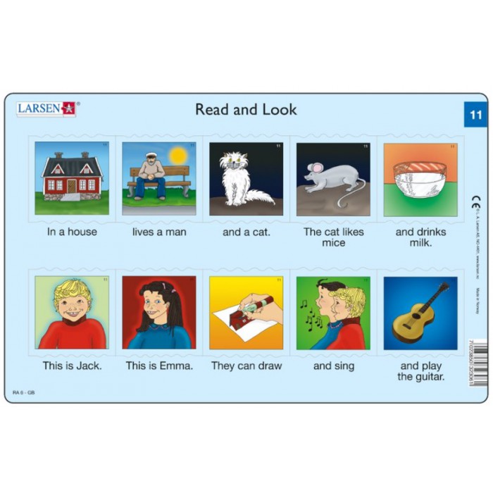  Larsen-RA6-GB Rahmenpuzzle - 2 Rahmenpuzzles - Read and Look 11-12 (auf Englisch)