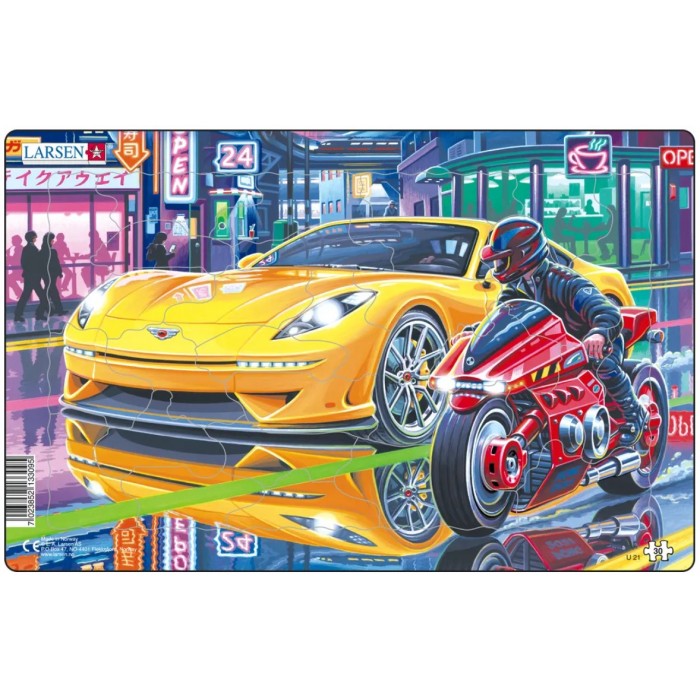 Rahmenpuzzle - Sports Cars in the City