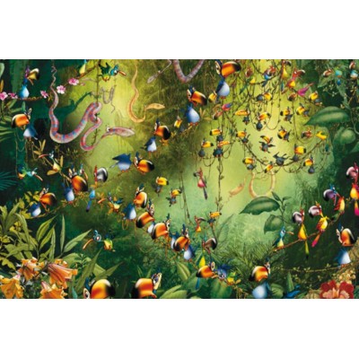 Puzzle Piatnik-5491 François Ruyer - Tukans im Dschungel
