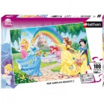  Nathan-86708 Puzzle 100 Teile XXL - Disney Prinzessinnen: Der Garten der Prinzessinnen