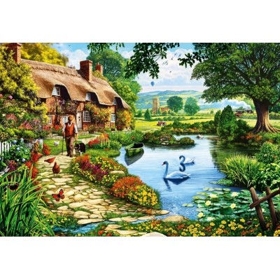 Puzzle Bluebird-Puzzle-F-90551 Cottage by the Lake