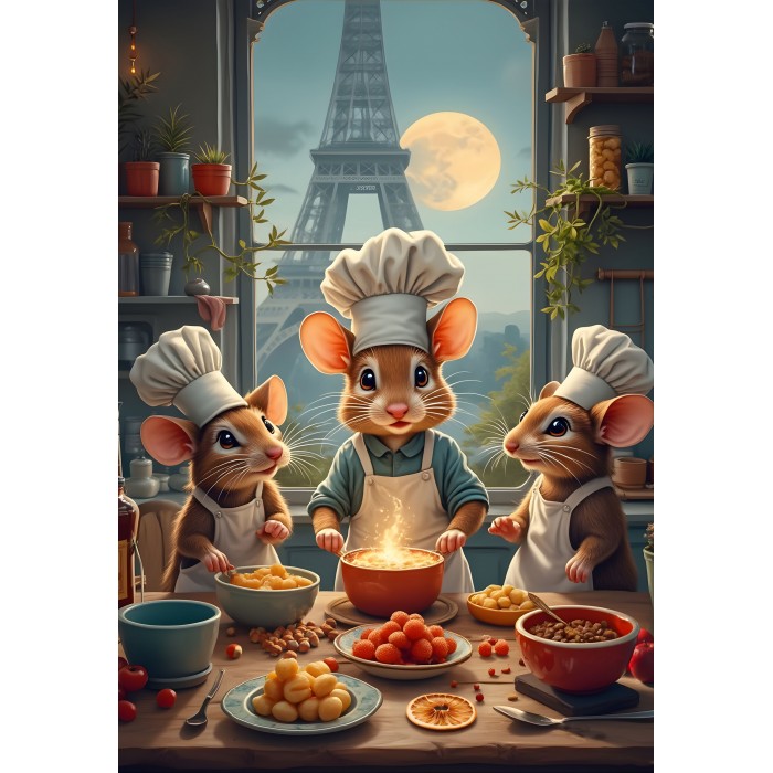 Puzzle  Bluebird-Puzzle-F-91008 Kleine Pariser Köche