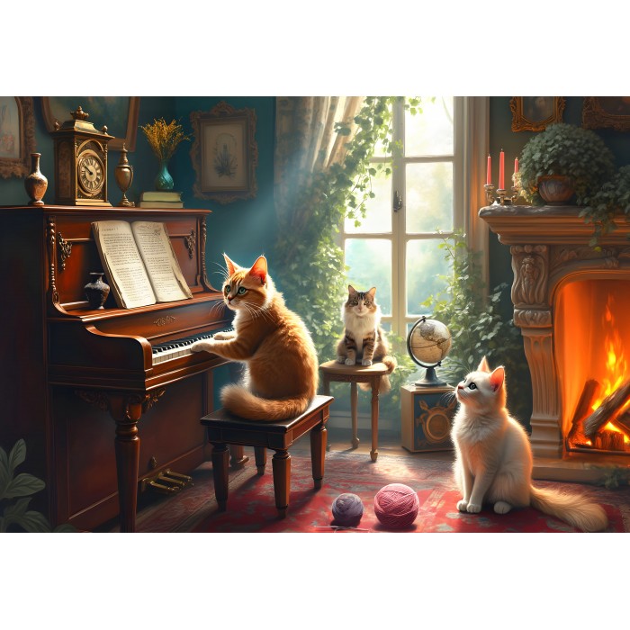 Puzzle  Bluebird-Puzzle-F-91015 Katzenkonzert