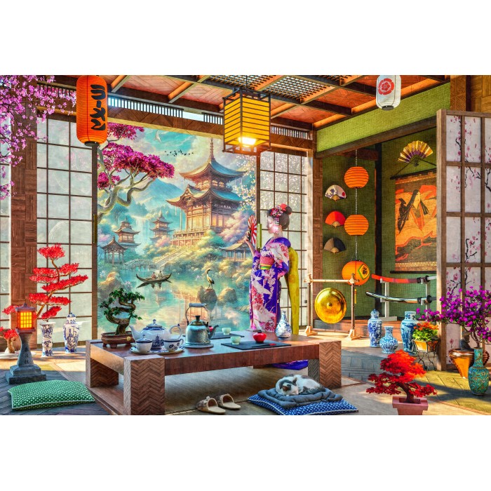 Puzzle  Bluebird-Puzzle-F-91018 Japanischer Teesalon