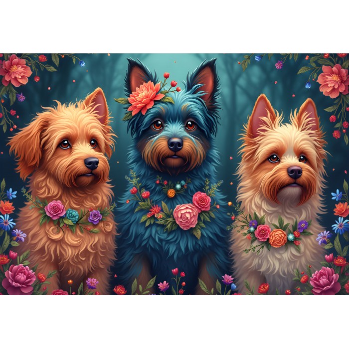 Puzzle  Bluebird-Puzzle-F-91021 Hundetrio