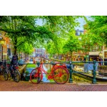 Puzzle   The Red Bike in Amsterdam