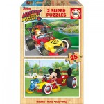   2 Holzpuzzles - Mickey and The Roadster Racers