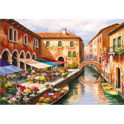 Puzzle Educa-15791 Sung Kim - Flower Market on the Canal