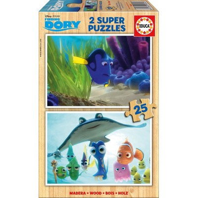 Educa-16694 2 Holzpuzzles - Finding Dory