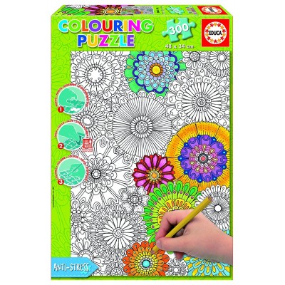 Educa-17090 Colouring Puzzle - Schöne Blüten