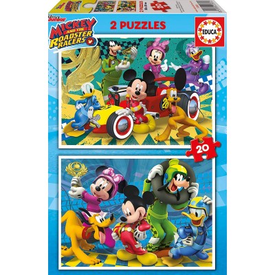 Educa-17631 2 Puzzles - Mickey & the Roadster Racers