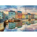 Puzzle  Educa-19278 Sonnenuntergang im Kopenhagener Hafen