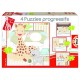 Puzzleset mit steigenden Teilezahlen - Sofie die Giraffe