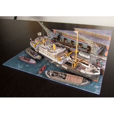 Puzzle Schreiber-Bogen-3476 Kartonmodelbau: Hamburger Hafen-Diorama