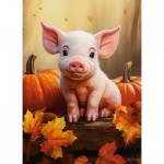 Puzzle  Castorland-030569 Süßes Schweinchen im Herbst