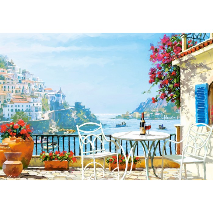 Puzzle  Castorland-105007 Mediterraner Wein für zwei