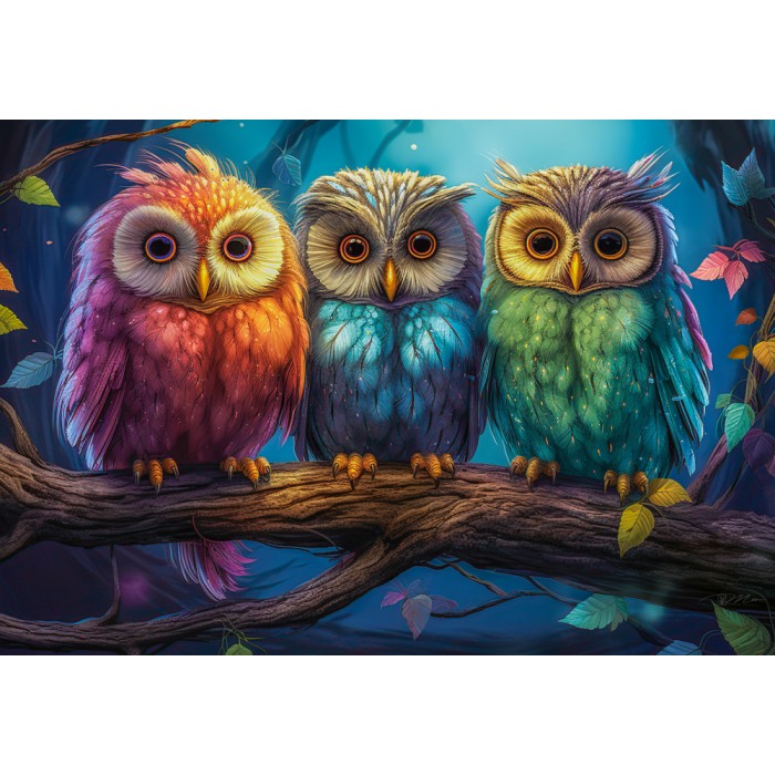 Puzzle  Castorland-105175 Drei Kleine Eulen