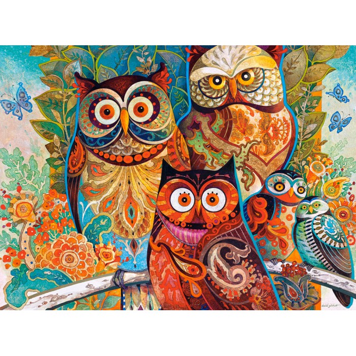 Puzzle Castorland-200535 David Galchutt: Eulen
