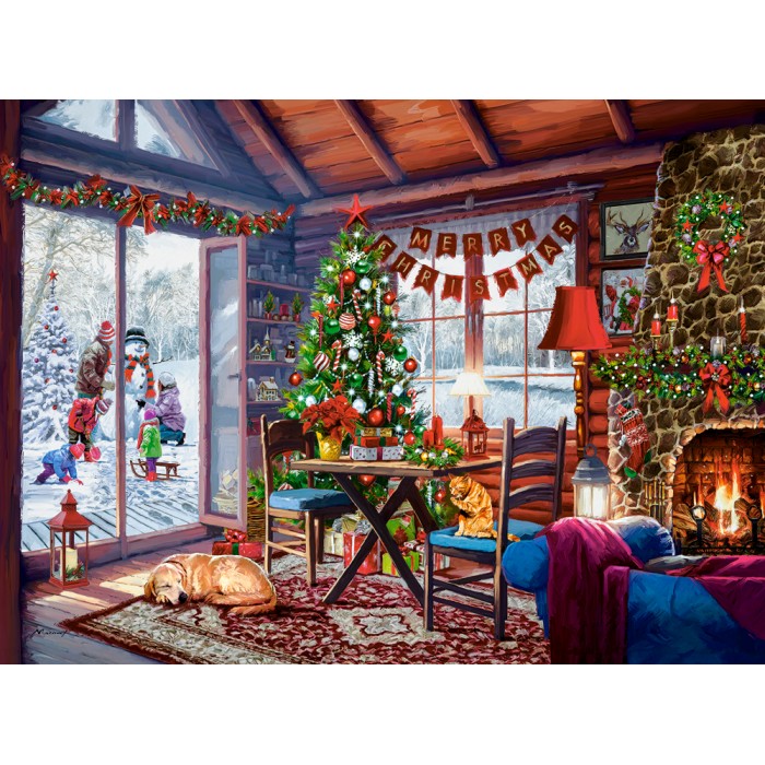 Puzzle  Castorland-200962 Weihnachtshäuschen