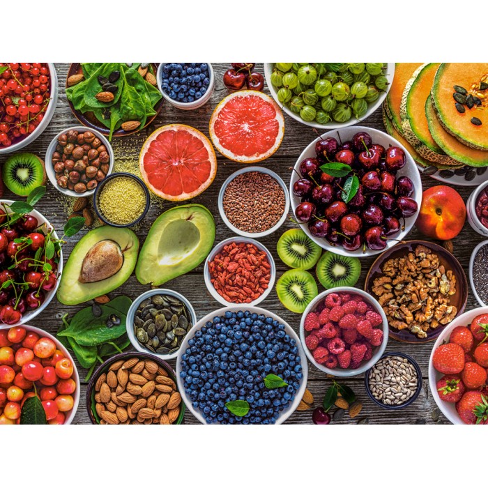 Puzzle  Castorland-200993 Ein Tisch Voller Superfood