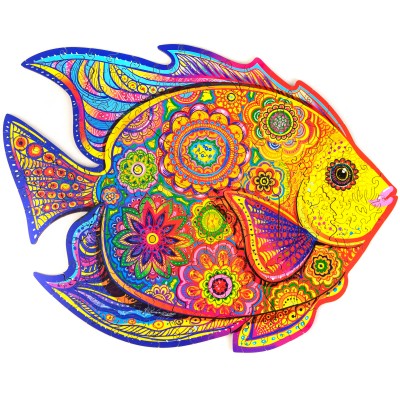 Puzzle Unidragon-50014 Glänzende Fische - Größe M