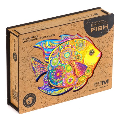 Puzzle Unidragon-50014 Glänzende Fische - Größe M