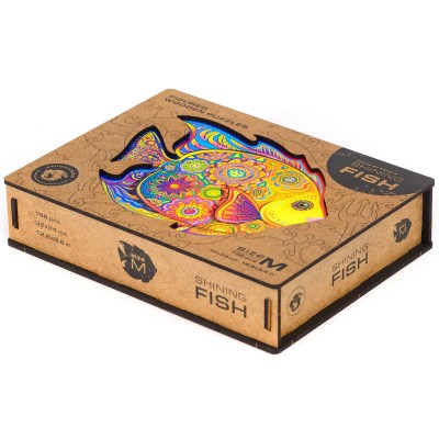 Puzzle Unidragon-50014 Glänzende Fische - Größe M
