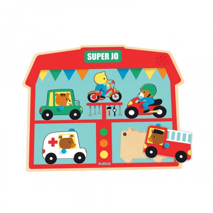 Djeco-01709 Holz-und Musical Puzzle - Super Jo