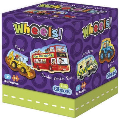 Gibsons-G1038 8 Puzzles - Wheels (4 to 16 Pieces)