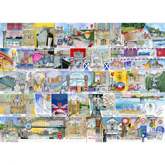 Puzzle Gibsons-G7128 Helle Lichter & Großstädte